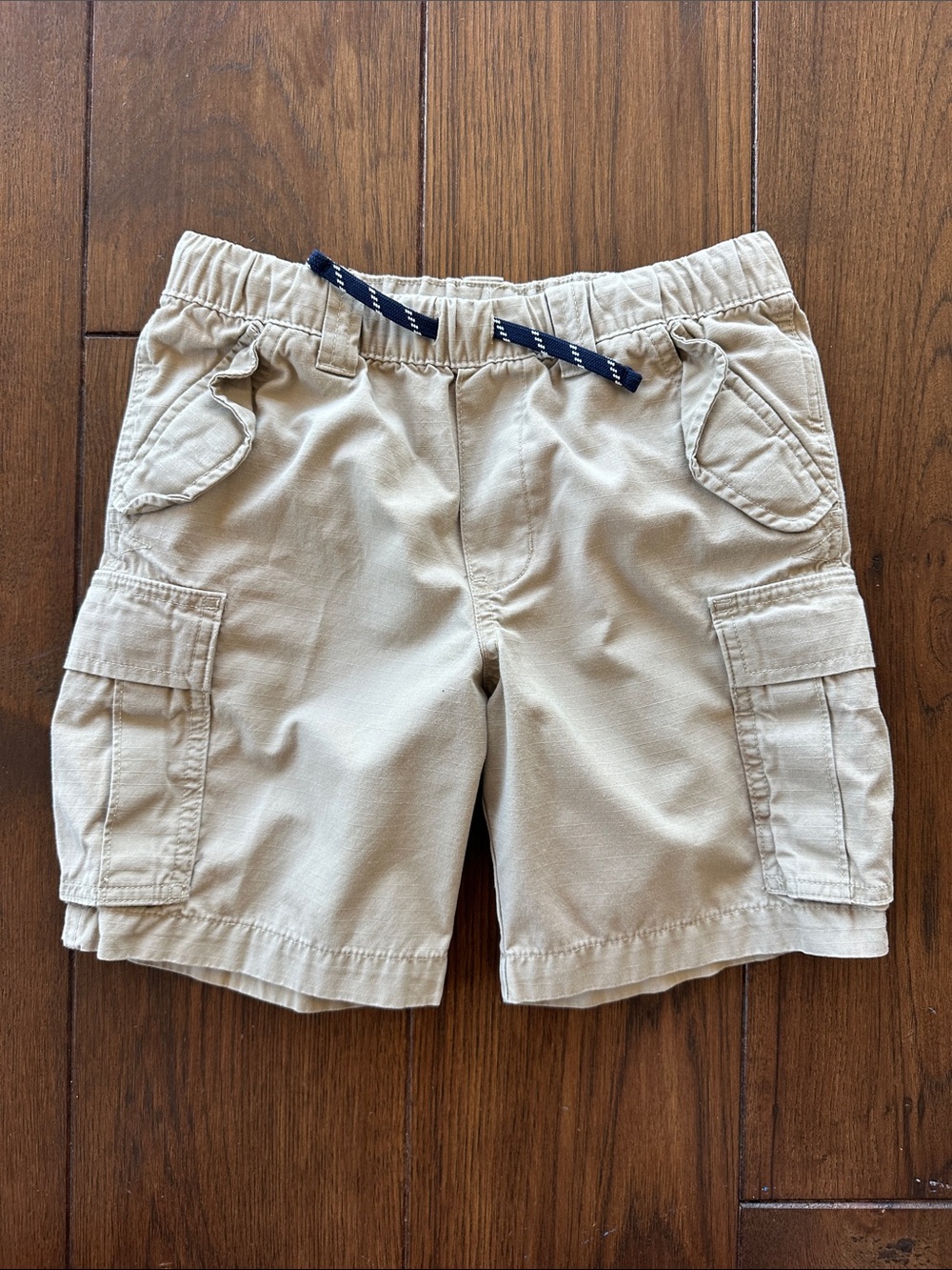 Polo by Ralph Lauren Tan Cargo Shorts with Navy Drawstring
